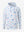 Front 3D view of youth full print hoodies pullover showing detailed fabric and fit, white cartoon toy.