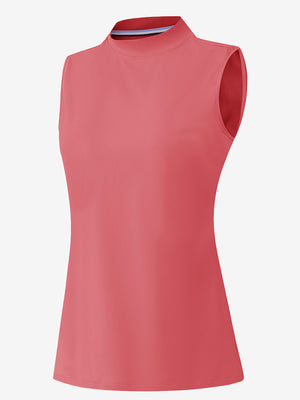Women's Moisture-Wicking Mock Neck Sleeveless Golf Tops
