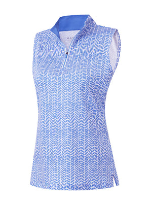 Women's Sleeveless Q-Zip Print Golf Shirts