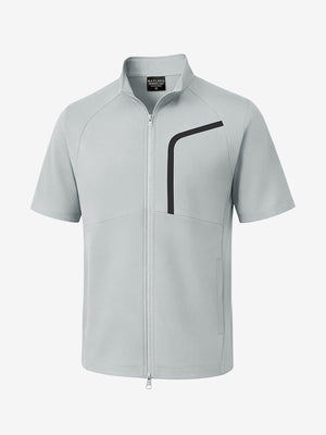 3d digital rendering of the apparel, lightweight upf50+ short sleeve golf vests jacket in silver grey