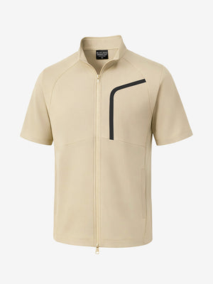 3d digital rendering of the apparel, lightweight upf50+ short sleeve golf vests jacket in khaki 