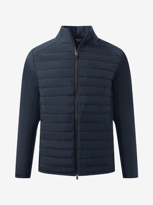 3D render of navy  warm puffer winter golf jacket