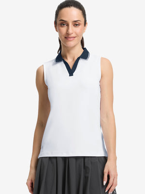 Women's Collared V Neck Quick Dry Tank Tops