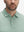 Front view from nose to chest of model wearing grey green ultra-light quick dry moisture wicking collared polo shirt