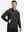 Model with one hand in pocket wearing full zip fleece hoodied jacket in forest green, relaxed look.