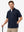 Upper body wearing view on model, lightweight upf50+ short sleeve golf vests jacket in navy