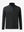 3D front view of the mock neck quarter button golf pullover in black, sleek and modern design.