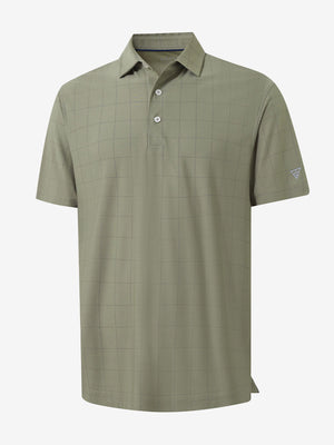Performance Reflective Checked Collar Golf Shirt