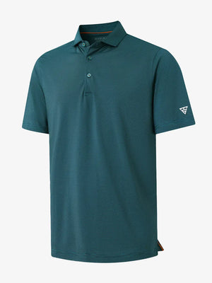 Folded TURQUOISE STRIPE Pinstripe Jersey Performance Polo neatly displayed								
