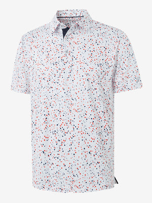 4 Way Stretch Print Collared Polo Shirts