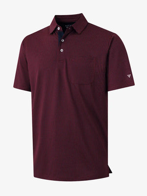 3D view of RED Elegant Performance Jacquard Polo showing texture and collar