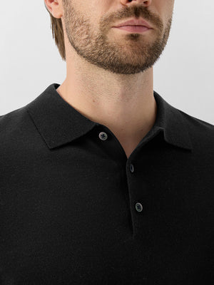 Long Sleeve Pure Merino Wool Knit Soft Polo Shirts