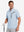 Upper body wearing view on model, lightweight upf50+ short sleeve golf vests jacket in light blue