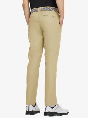 KHAKI Water Resistant Everyday Pants back view, model's lower body with both hands in pockets