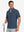 Upper body wearing view on model, lightweight upf50+ short sleeve golf vests jacket in misty blue