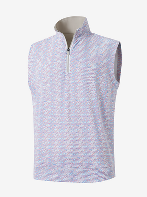 Full Print Quarter Zip Sleeveless Vest Pullover
