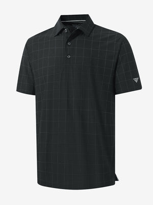 Performance Reflective Checked Collar Golf Shirt