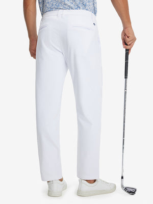 Golf Lightweight Fleece Lined Dress Pants in white, front lower body fit view