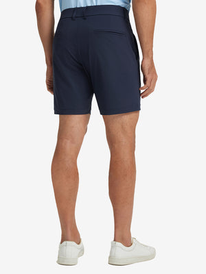 Back lower body view of the Navy Quick Dry Casual Shorts, showing clean lines and fit.