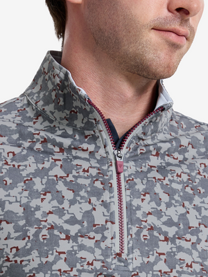 Full Print Quarter Zip Sleeveless Vest Pullover