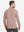 Back angle of Men’s Mock Turtleneck Shirt in Pink Heather, model turns head slightly with ease.