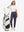 Woman wearing Women's Ultra-stretch Quick Dry Sweatpants with Ankle Zips in dark purple, full body front view