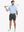 Full-body front view of model holding golf club wearing DARK GREY Water Resistant Versatile 8 Pockets Shorts.