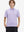 Front upper view of Kids stripe golf polos showing crisp stripes in lavender white stripe