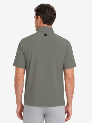 Model back upper body shooting display, lightweight upf50+ short sleeve golf vests jacket in khaki grey