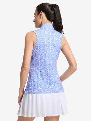 Women's Sleeveless Q-Zip Print Golf Shirts