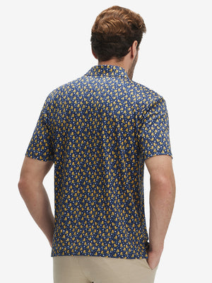 4 Way Stretch Print Collared Polo Shirts