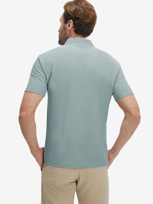 Moisture Wicking Heather Chest Pocket Golf Shirts