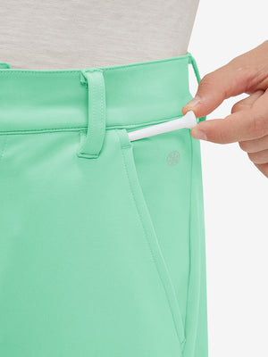 Boys Stretch Fleece Lined Casual Golf Pants in turquoise, close-up pocket detail