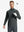 Model holding a golf club while wearing the Dark Grey Heather Long Sleeve Mock Turtleneck Shirt.