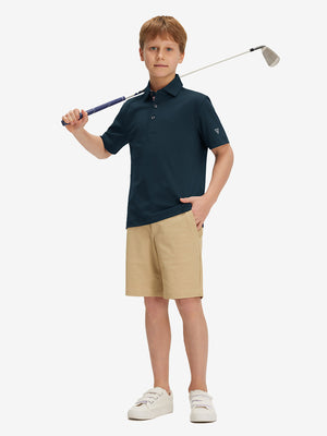Boys Quick Dry Fit Athletic Solid Polo Shirts
