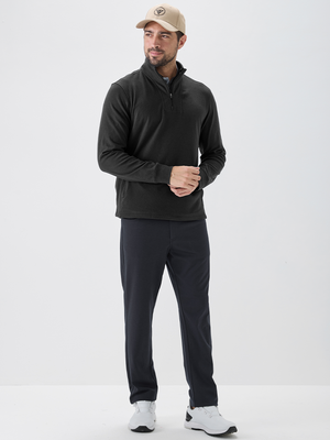 Heather Brushed Rib Knit Quarter Zip with 2 Pockets