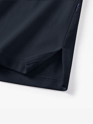 Solid Cotton Blend Collared Long Sleeve Polo