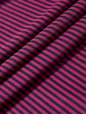 Fabric detail of Performance cooling polo - youth with breathable feel in maroon stripe
