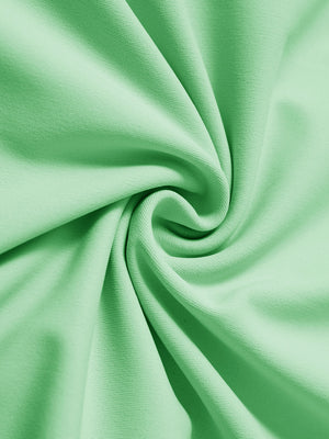Fabric close-up of dry fit stretchy sweatshirts hoodies, soft knit texture with breathable feel in light green