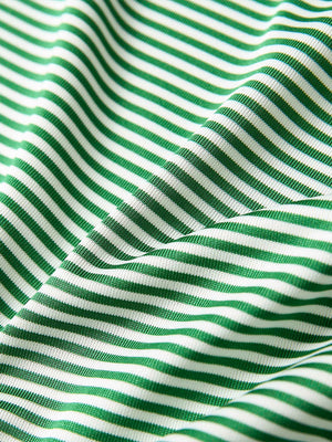 Texture detail of Cooling stripe golf shirts with breathable fabric in emerald stripe