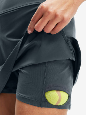 High Waist Built-in Short A-Line Golf Skirt with 5 Pockets