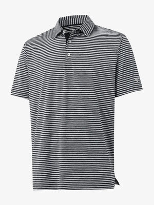 3D view of Sport Fit Stripe Polo in Black Stripe