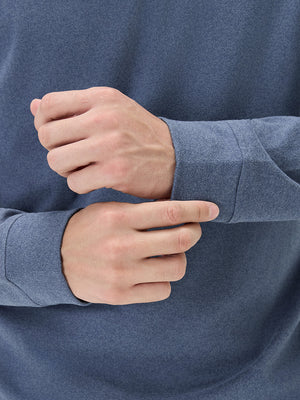 Heather Brushed Rib Knit Crewneck Sweatshirt