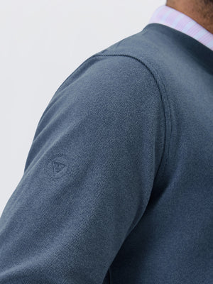 Heather Brushed Rib Knit Crewneck Sweatshirt