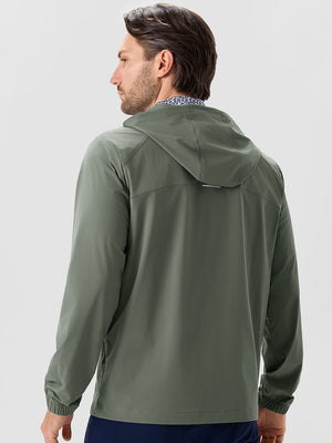 Nylon Blend Water Resistant Windbreaker Jacket