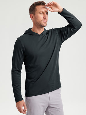 Vertical Stripes Ribbed Knit Hoodies Sweatshirt