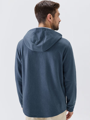 Stretch Ultra-Comfy Heather Brushed Rib Knit Hoodie