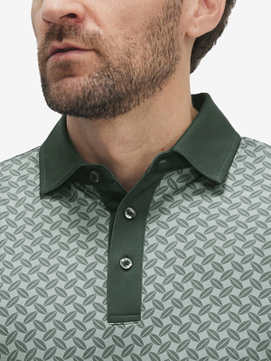 Stylish Full Print Contrast Collared Golf Polo Shirts
