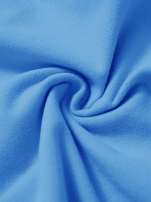 Fabric close-up of sky blue water resistant comfy fleece golf joggers, soft fleece texture with water-resistant finish.